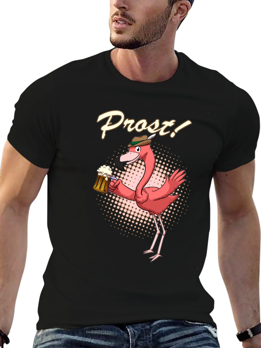 Funny Flamingo Prost Beer T-Shirt