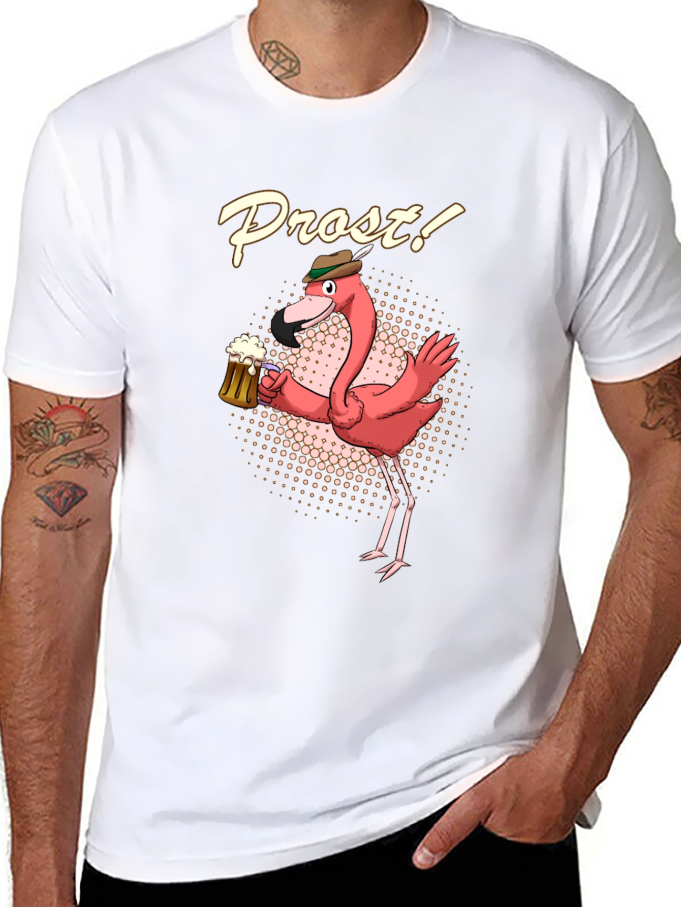 Funny Flamingo Prost Beer T-Shirt