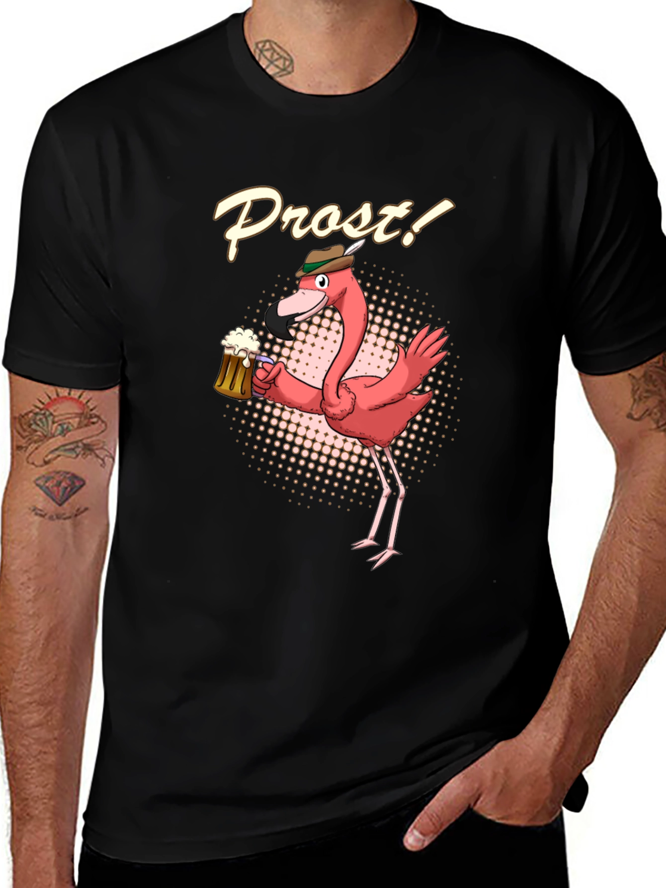 Funny Flamingo Prost Beer T-Shirt