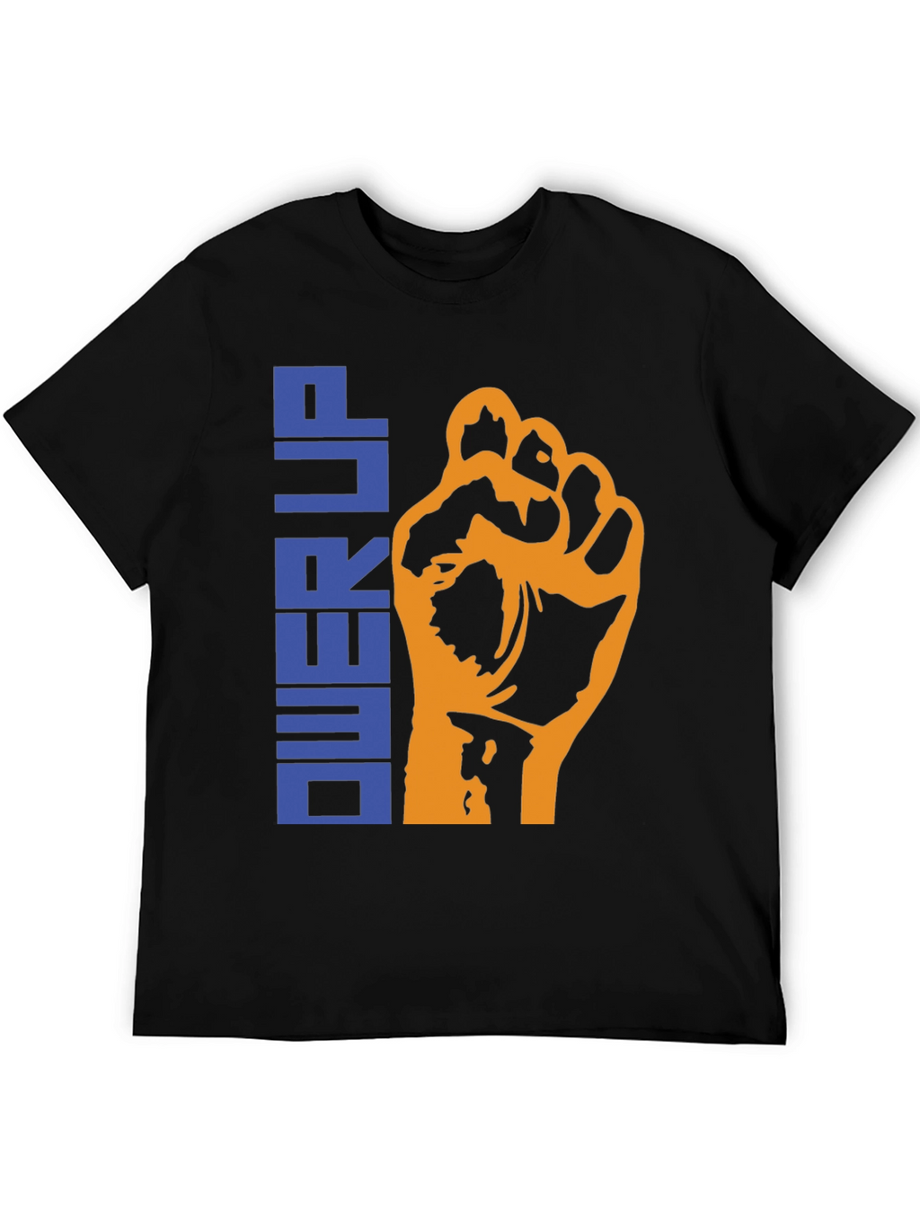 Power Up Graphic Tee - Black Cotton T-Shirt