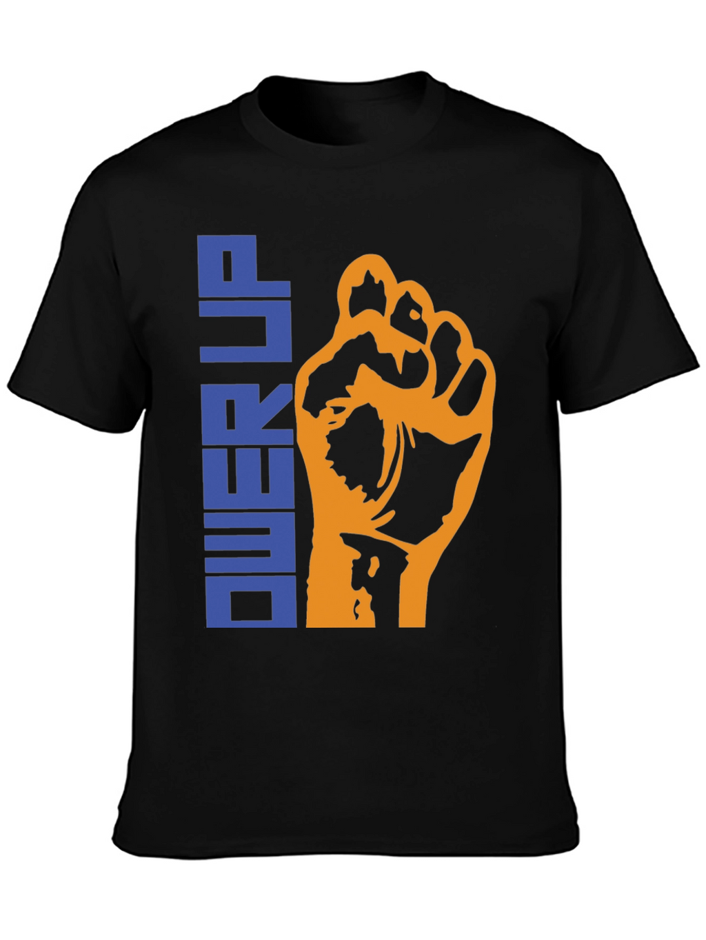 Power Up Graphic Tee - Black Cotton T-Shirt