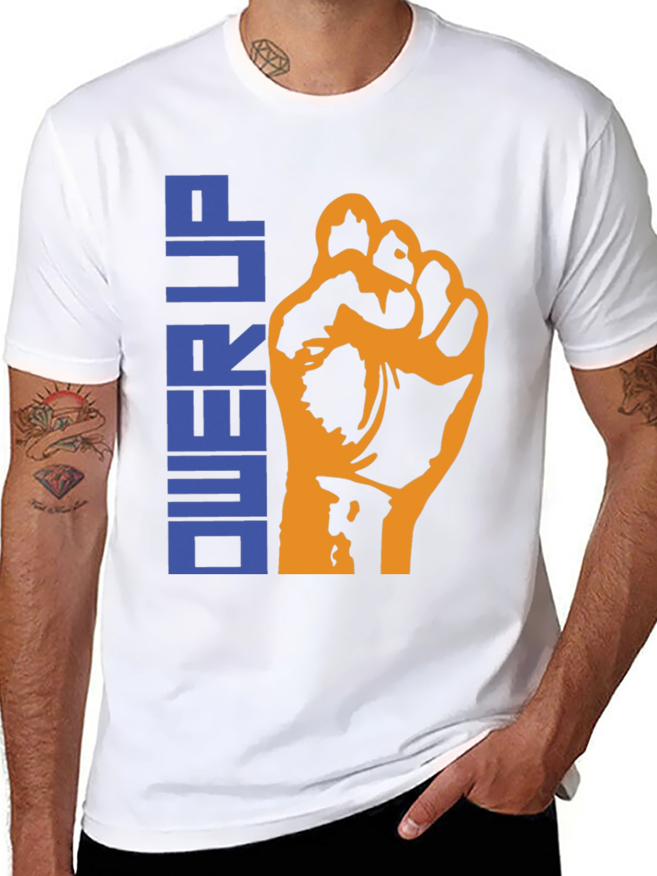 Power Up Graphic Tee - Black Cotton T-Shirt