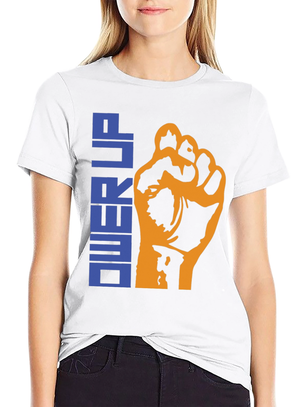 Power Up Graphic Tee - Black Cotton T-Shirt