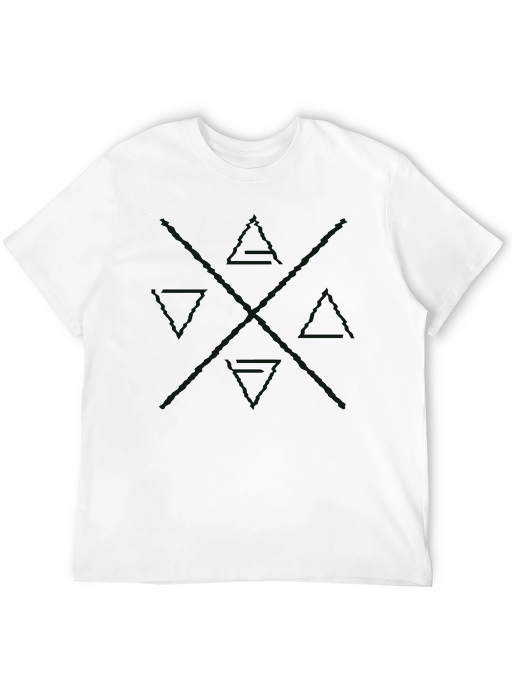 Mens Black Graphic Tee - Abstract Design