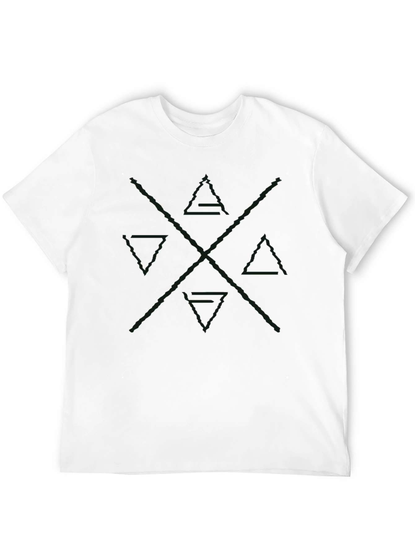 Mens Black Graphic Tee - Abstract Design