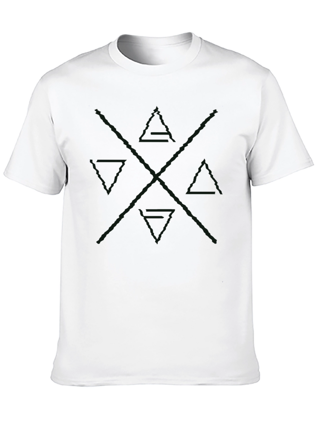 Mens Black Graphic Tee - Abstract Design