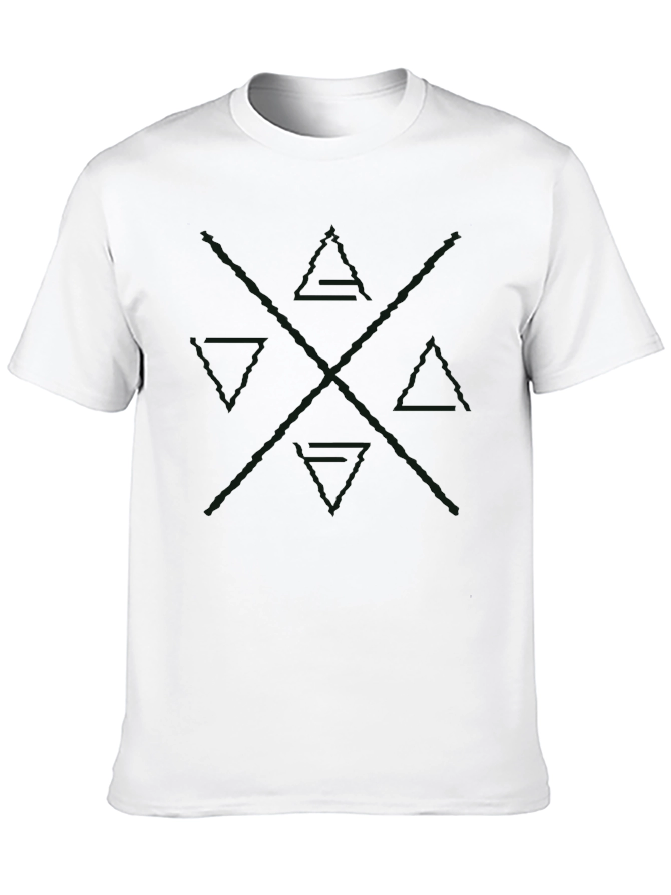 Mens Black Graphic Tee - Abstract Design