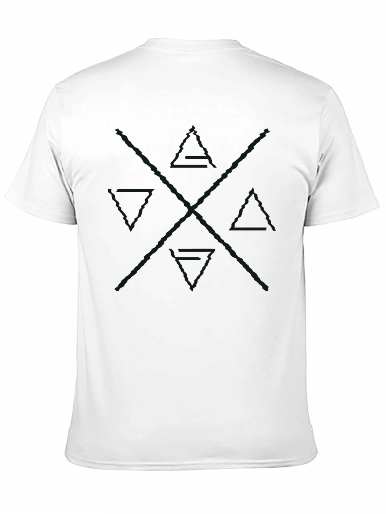 Mens Black Graphic Tee - Abstract Design