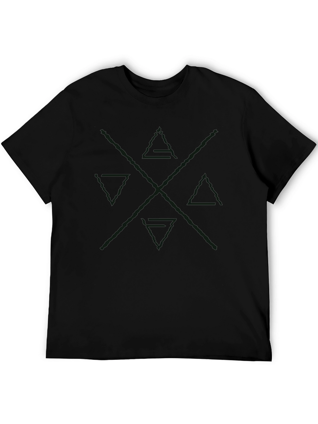 Mens Black Graphic Tee - Abstract Design