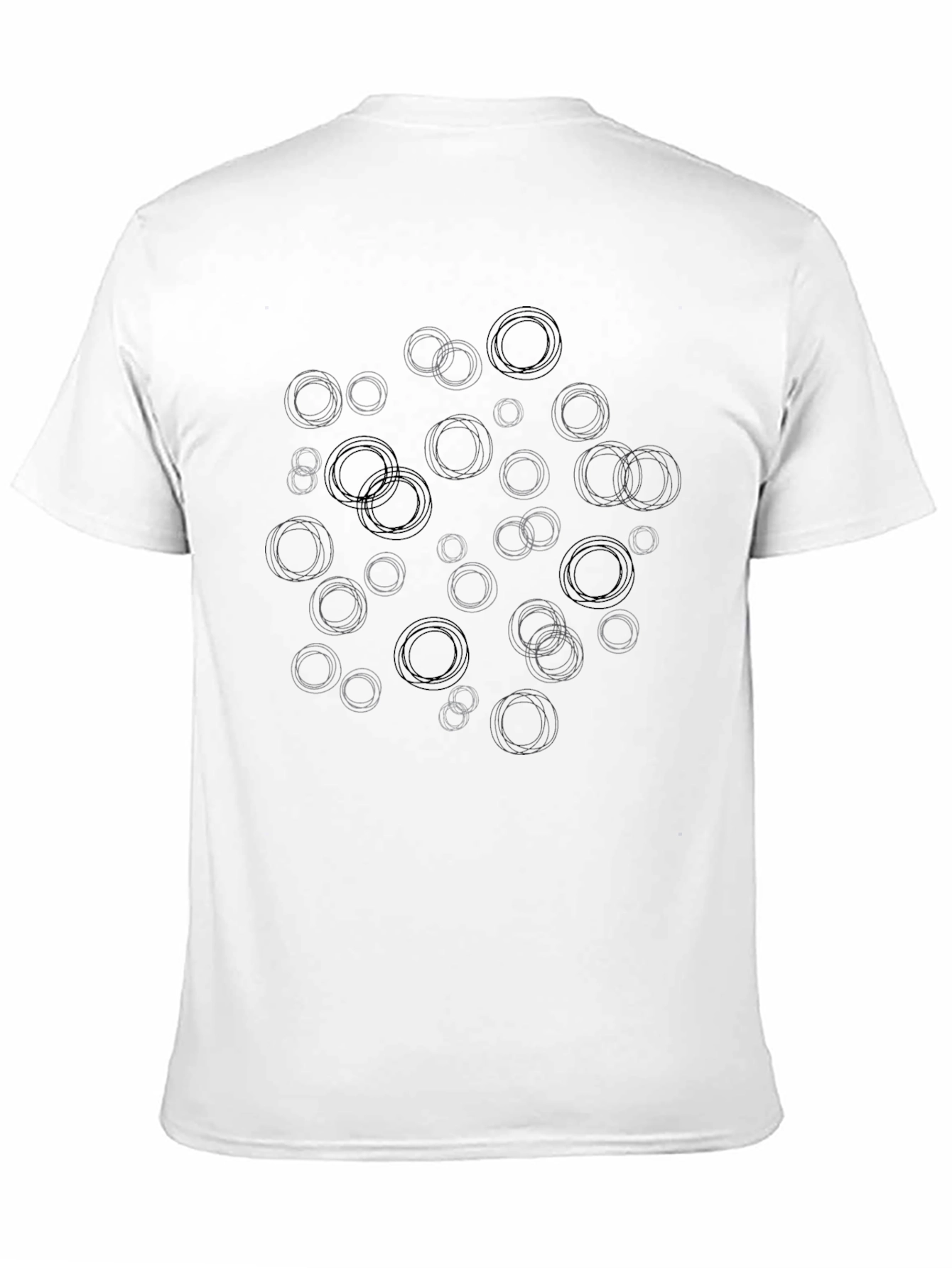 Abstract Circle Design Black T-Shirt