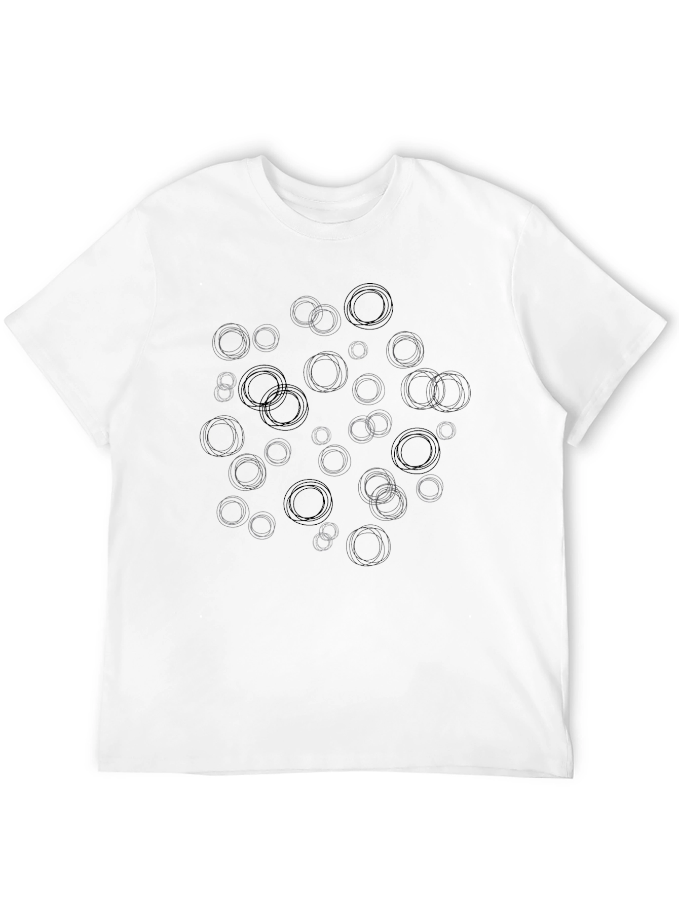 Abstract Circle Design Black T-Shirt