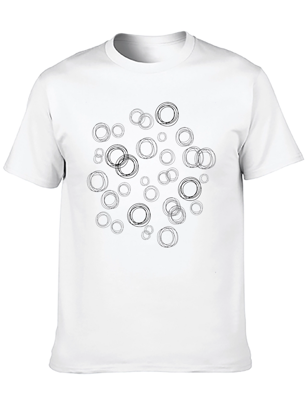 Abstract Circle Design Black T-Shirt