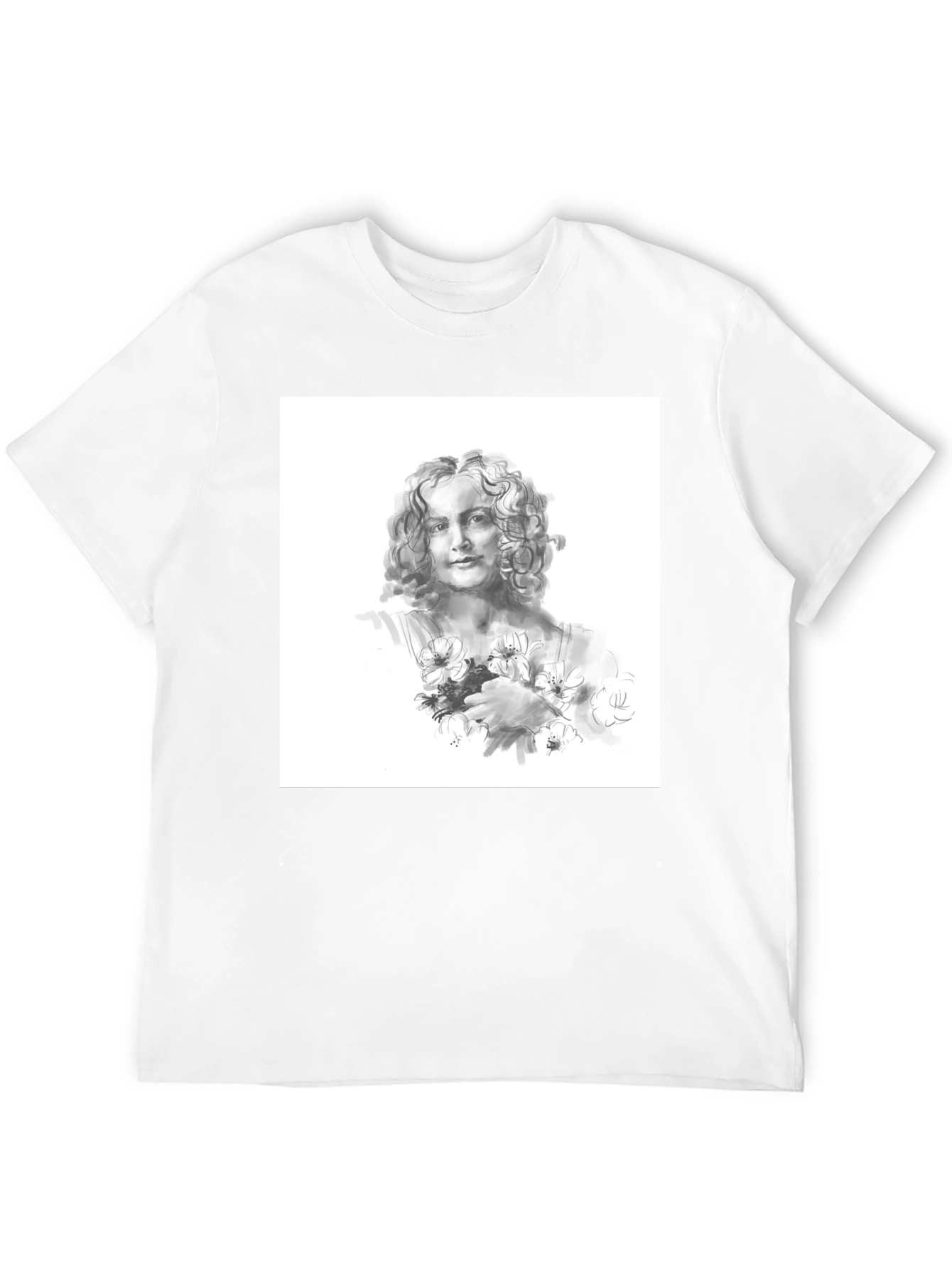 Artistic Woman Portrait Black T-Shirt