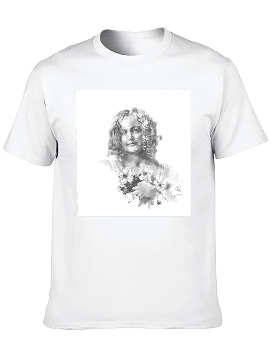 Artistic Woman Portrait Black T-Shirt