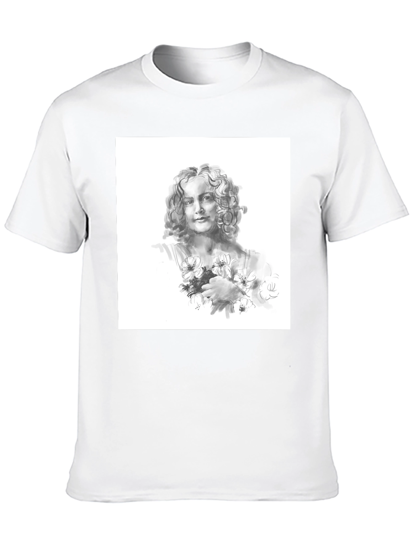 Artistic Woman Portrait Black T-Shirt