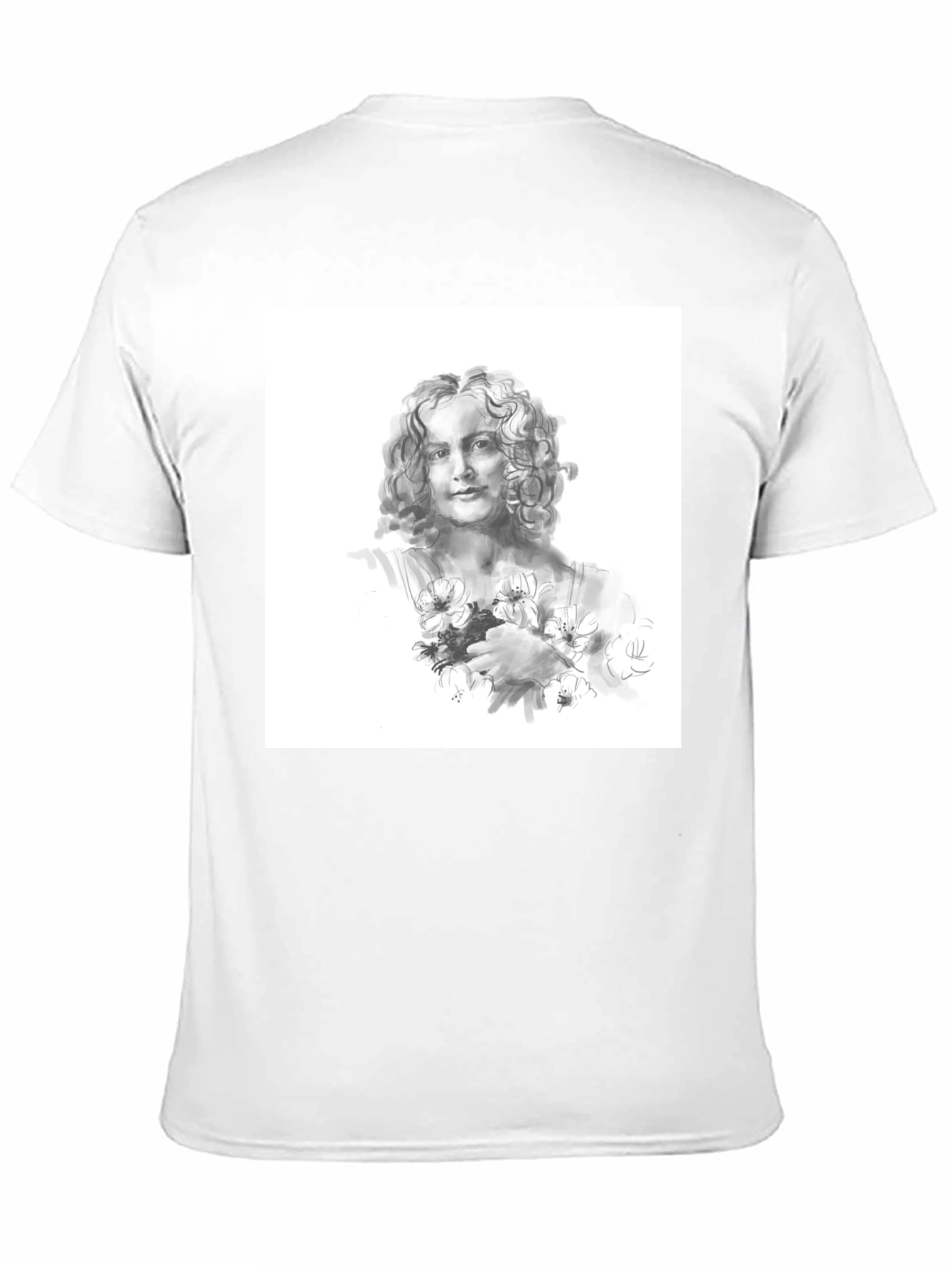 Artistic Woman Portrait Black T-Shirt