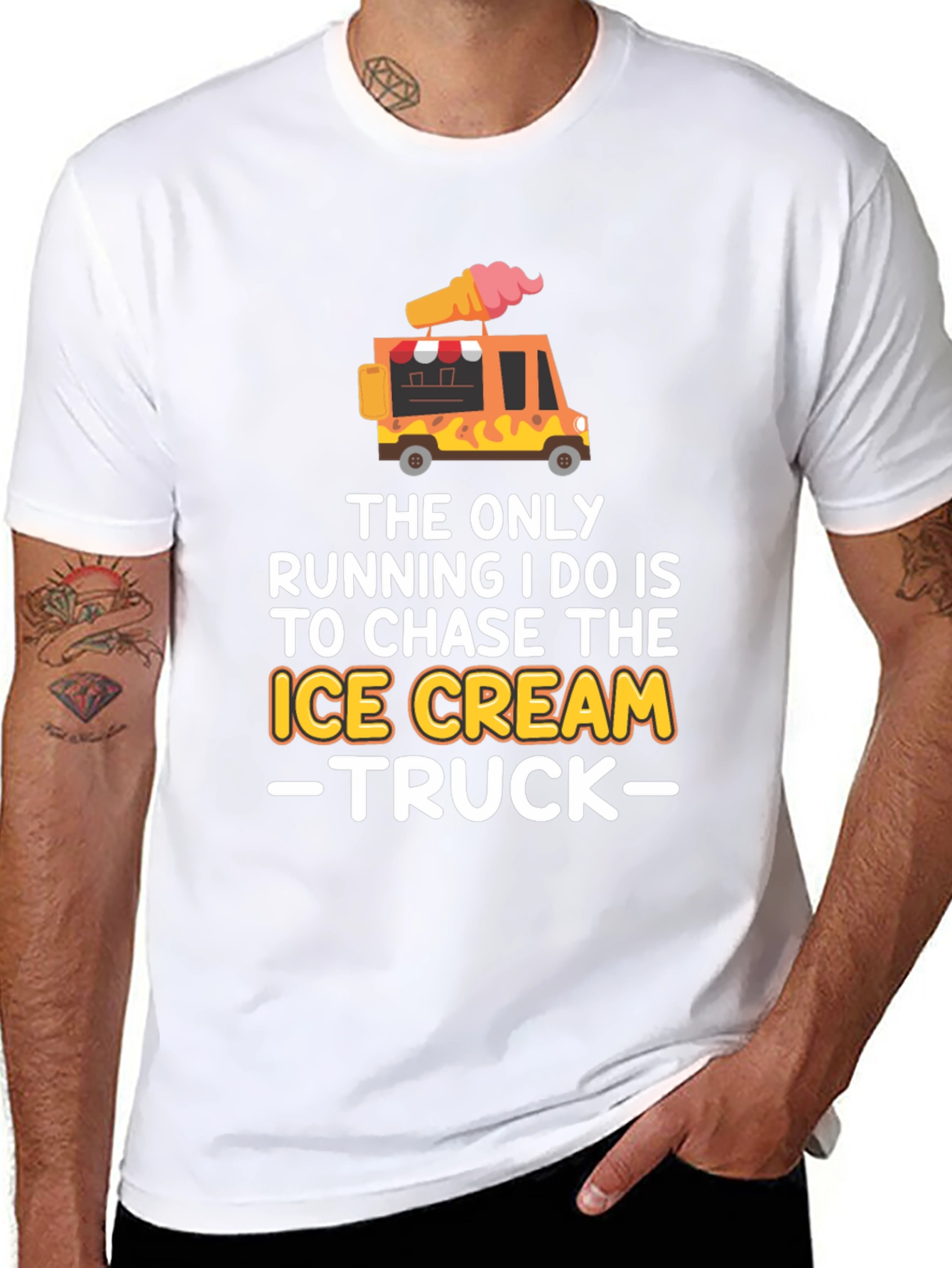 Ice Cream Truck Chaser T-Shirt Funny Novelty Tee