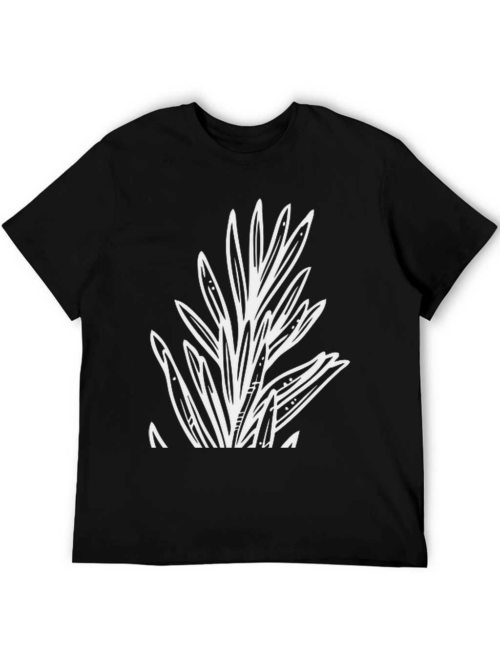 Botanical Print Black T-Shirt - Casual Style