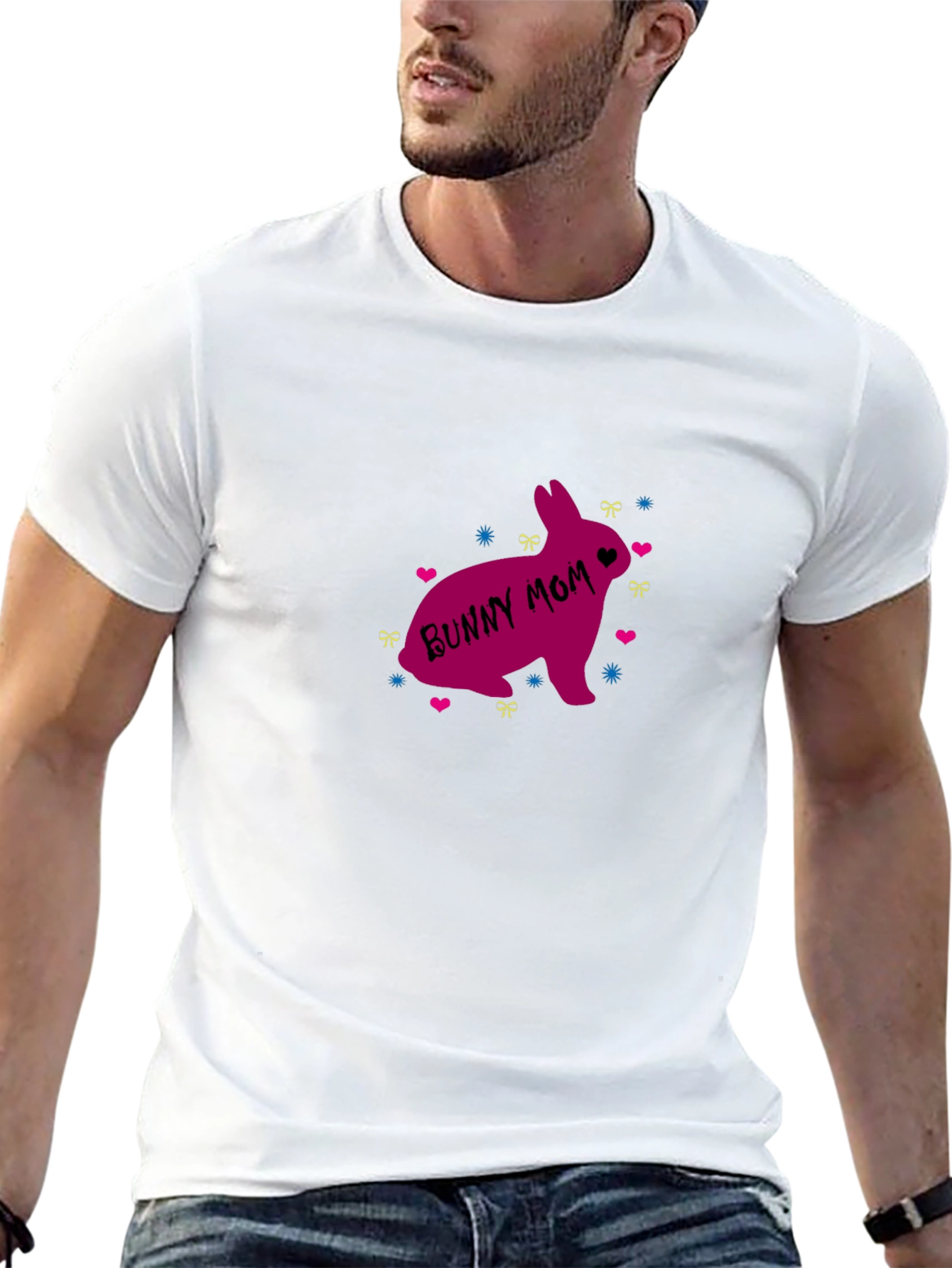 Bunny Mom Graphic T-Shirt - Cute Easter Apparel