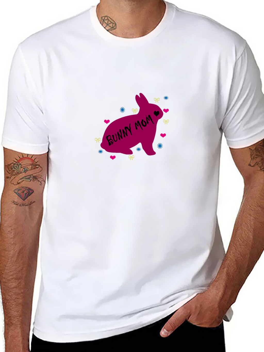 Bunny Mom Graphic T-Shirt - Cute Easter Apparel