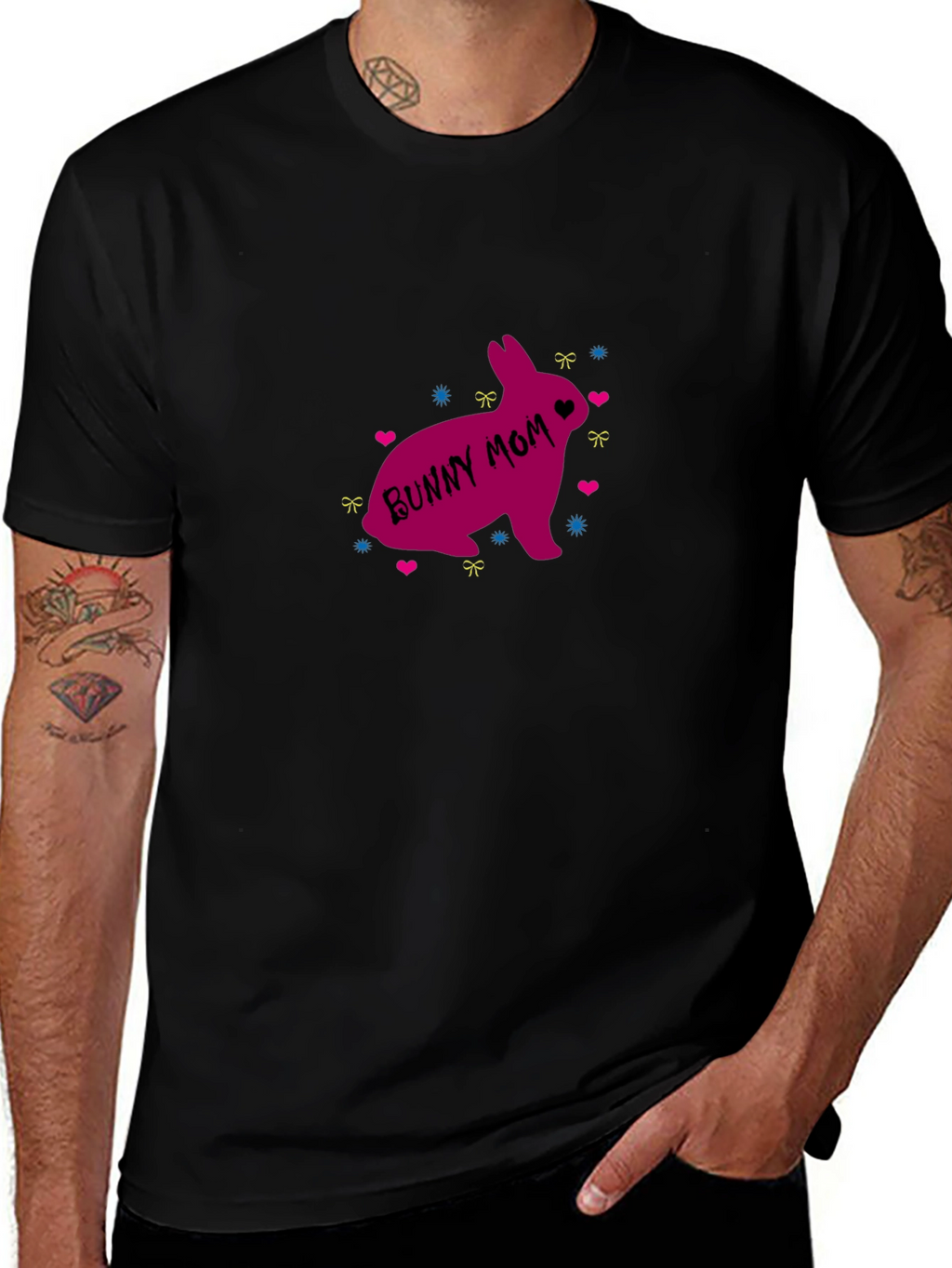 Bunny Mom Graphic T-Shirt - Cute Easter Apparel