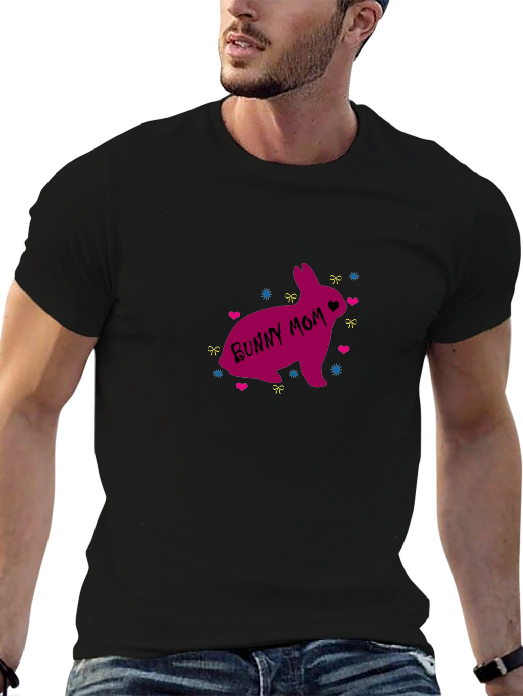 Bunny Mom Graphic T-Shirt - Cute Easter Apparel