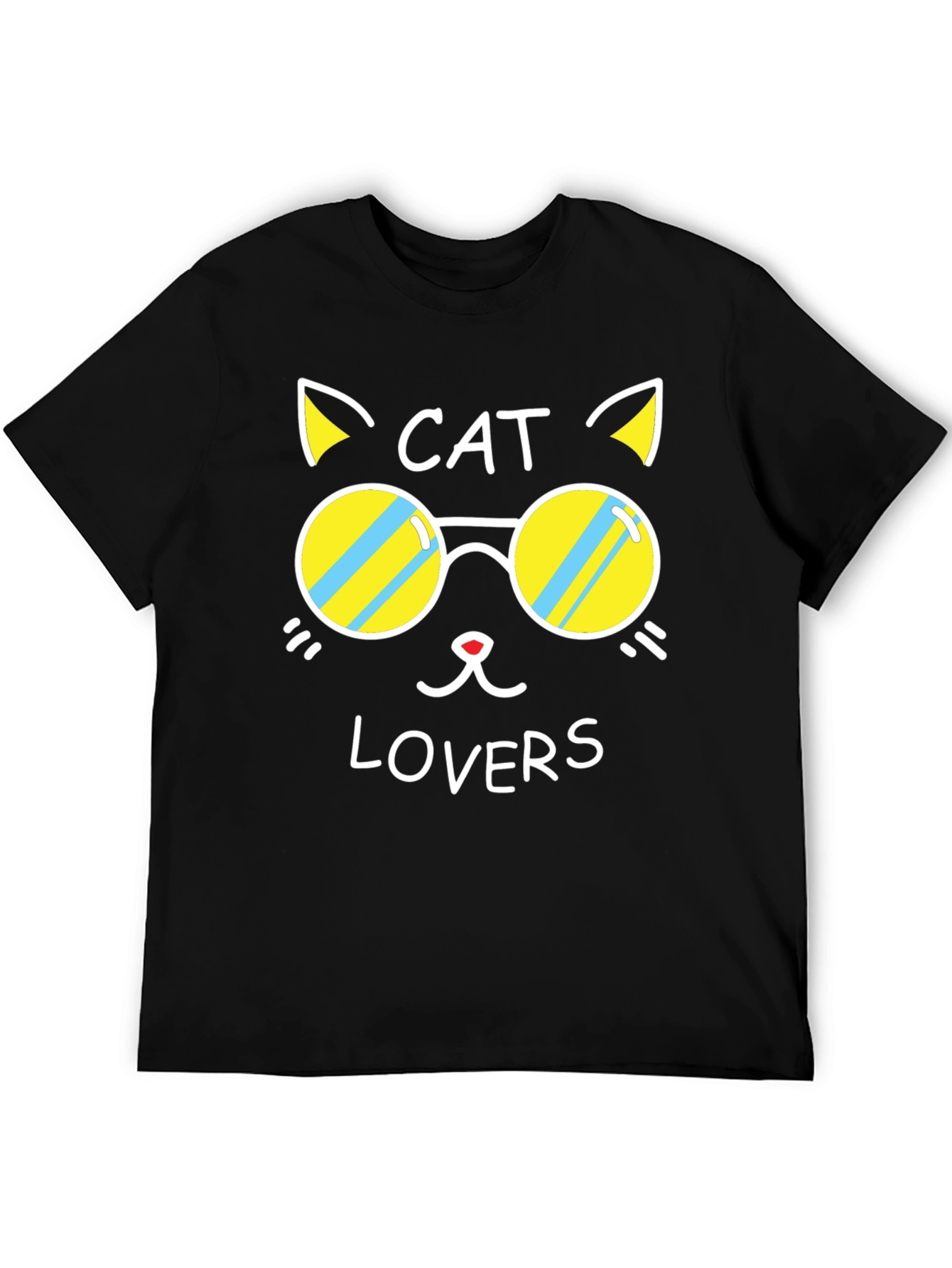 Cat Lovers Black Graphic Tee