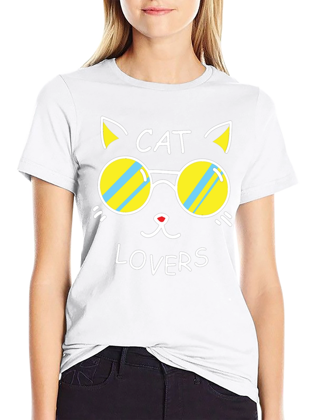 Cat Lovers Black Graphic Tee