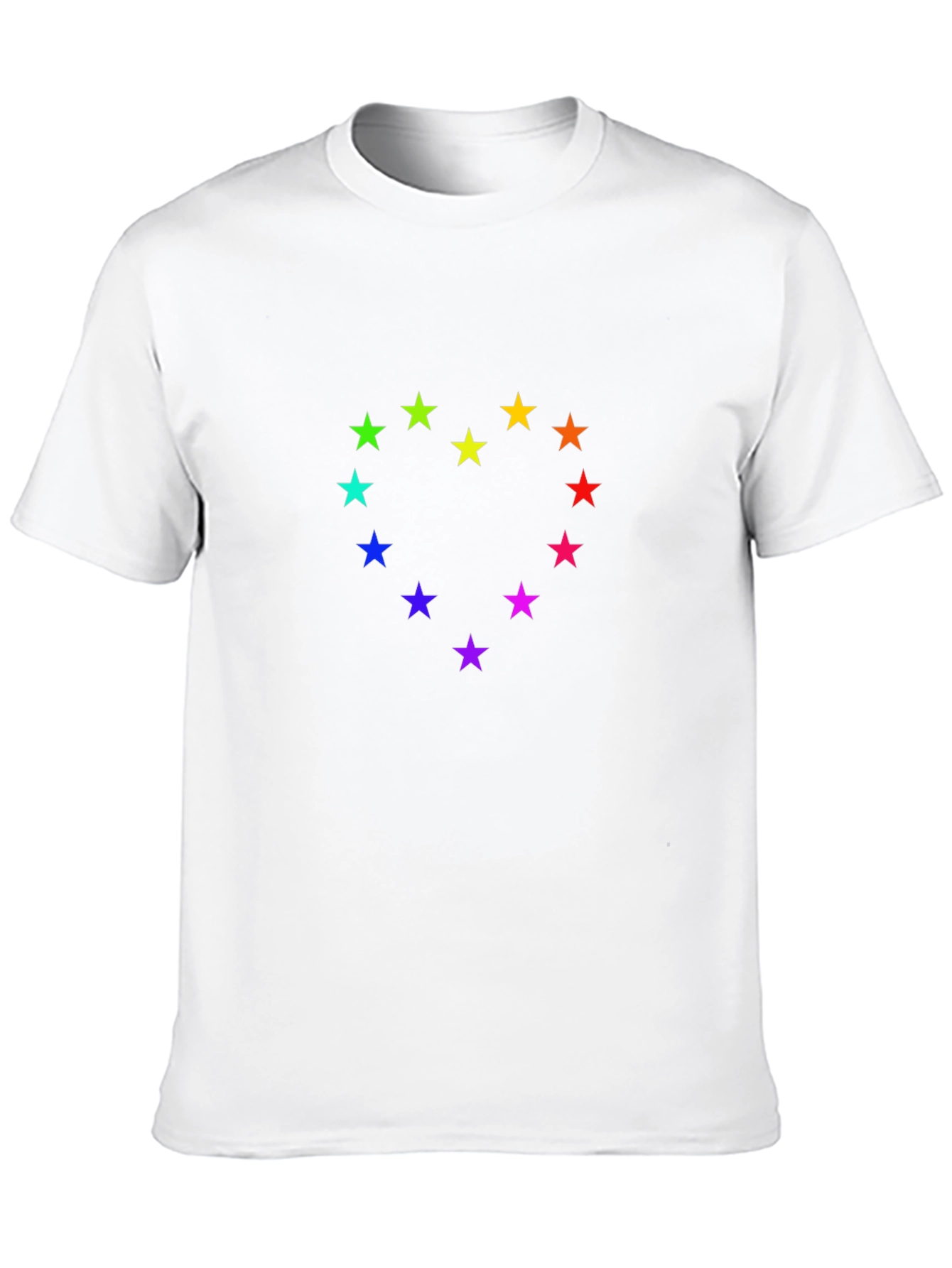 Rainbow Stars Heart T-Shirt - Black
