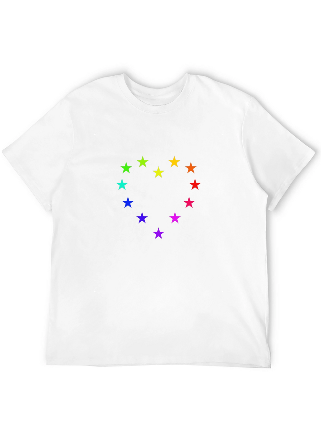Rainbow Stars Heart T-Shirt - Black