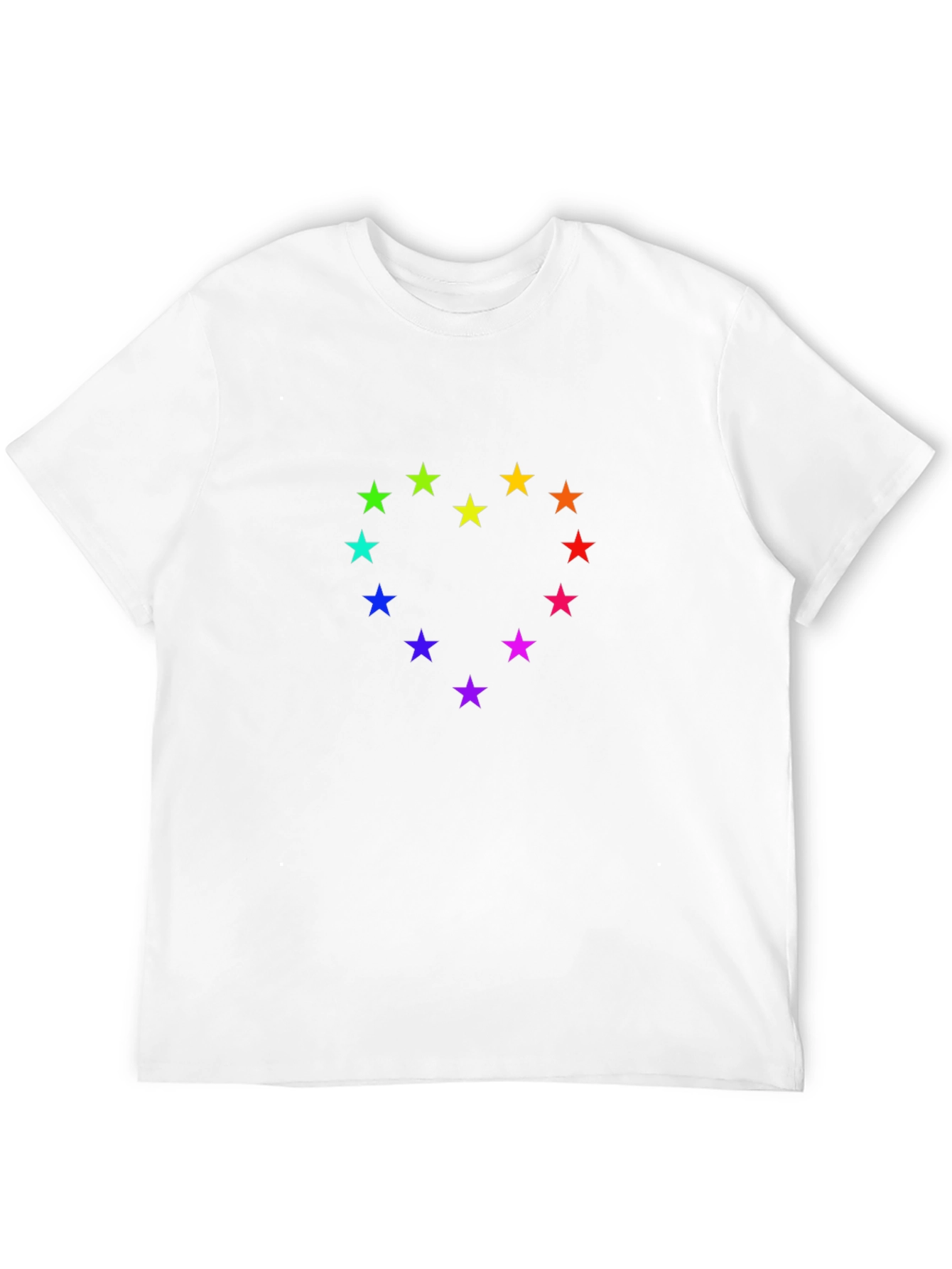 Rainbow Stars Heart T-Shirt - Black