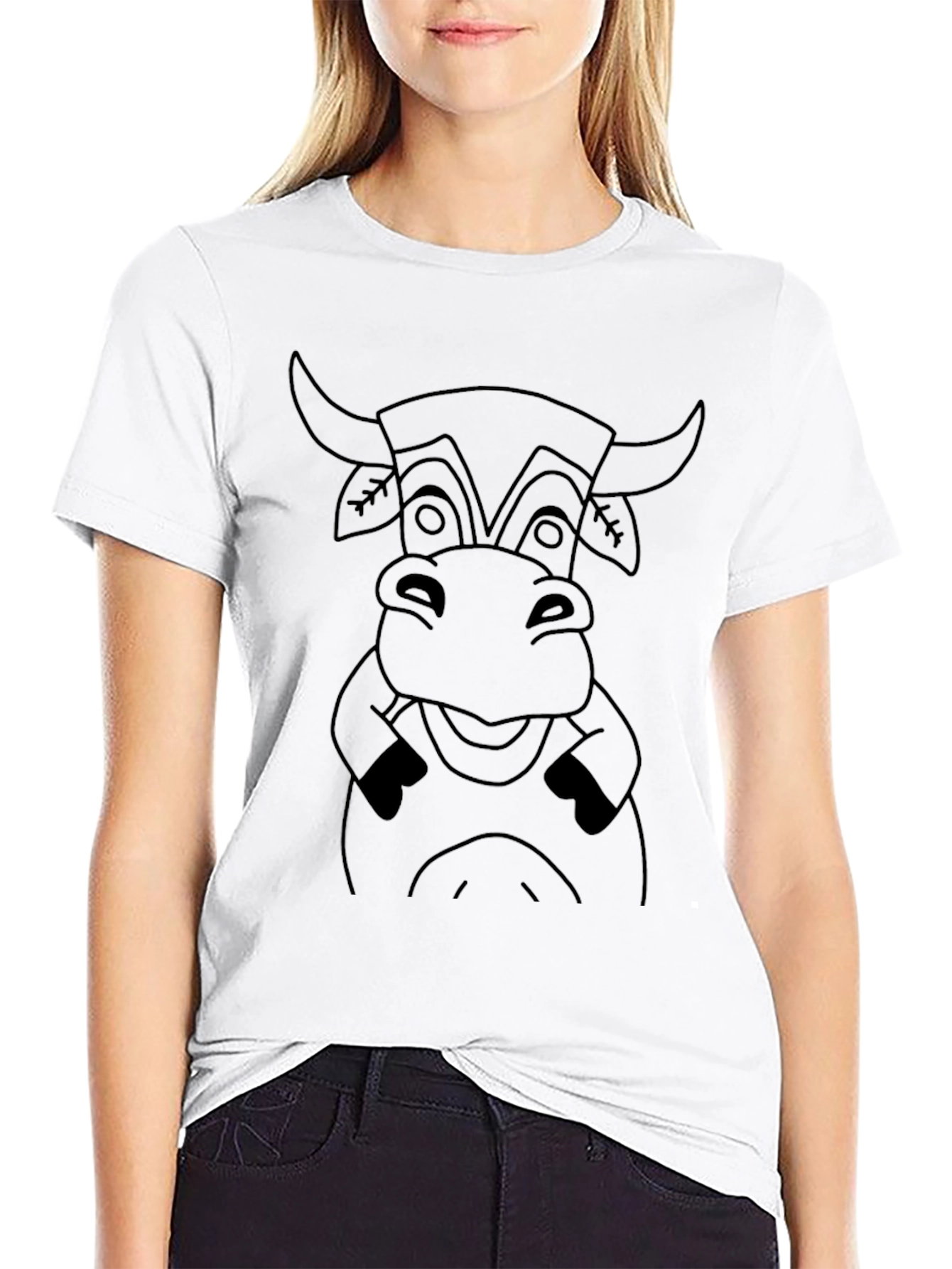 Funny Cow Graphic Tee - Black Cotton T-Shirt
