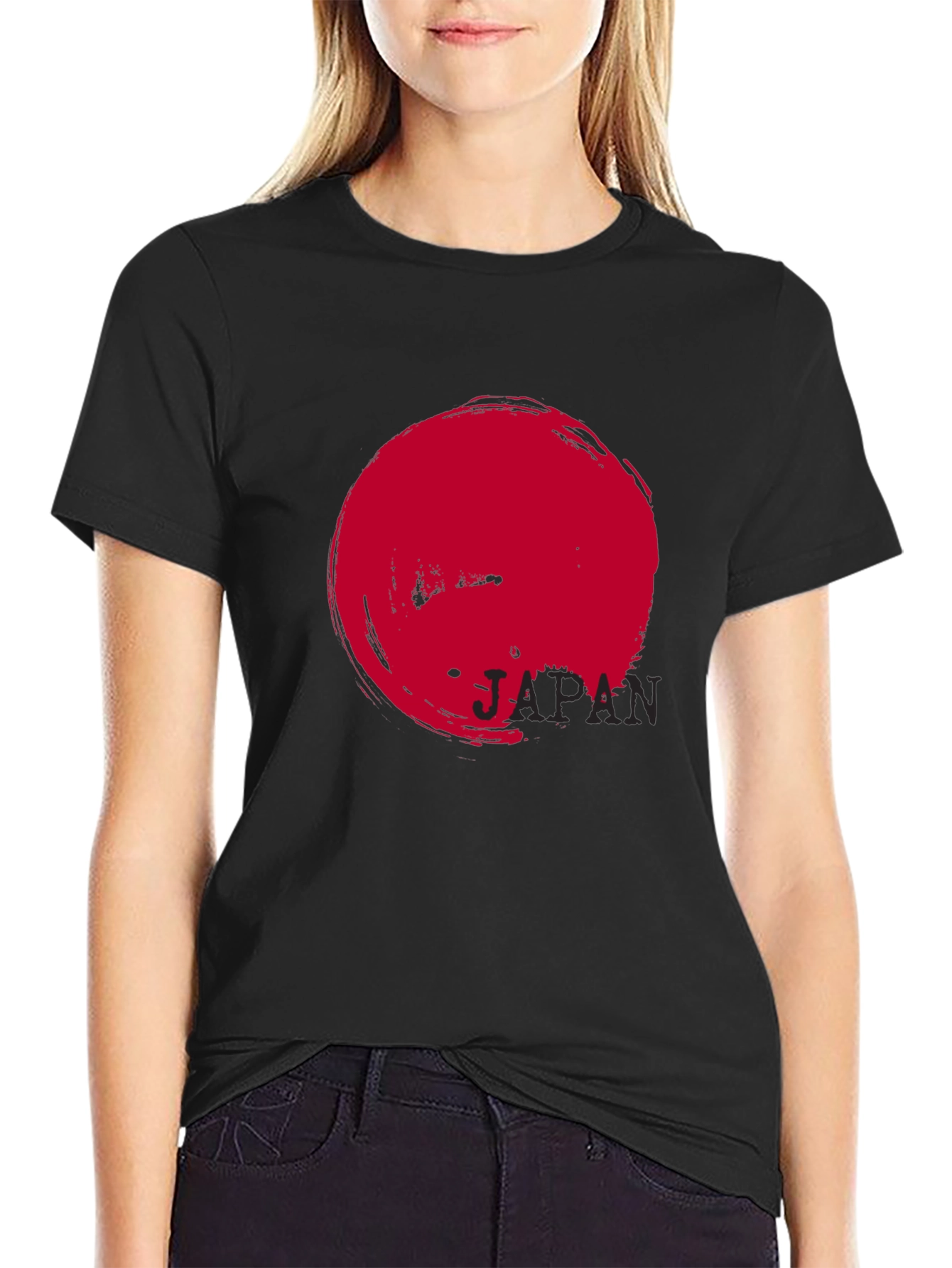 Japan Flag Graphic Black T-Shirt