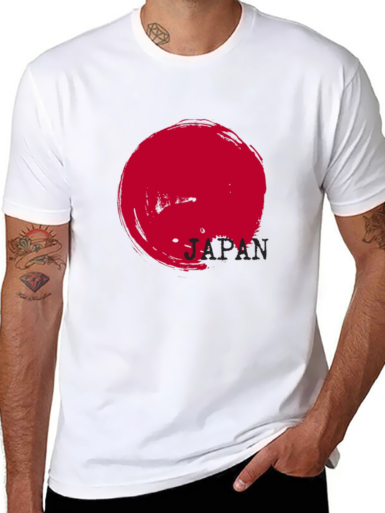 Japan Flag Graphic Black T-Shirt
