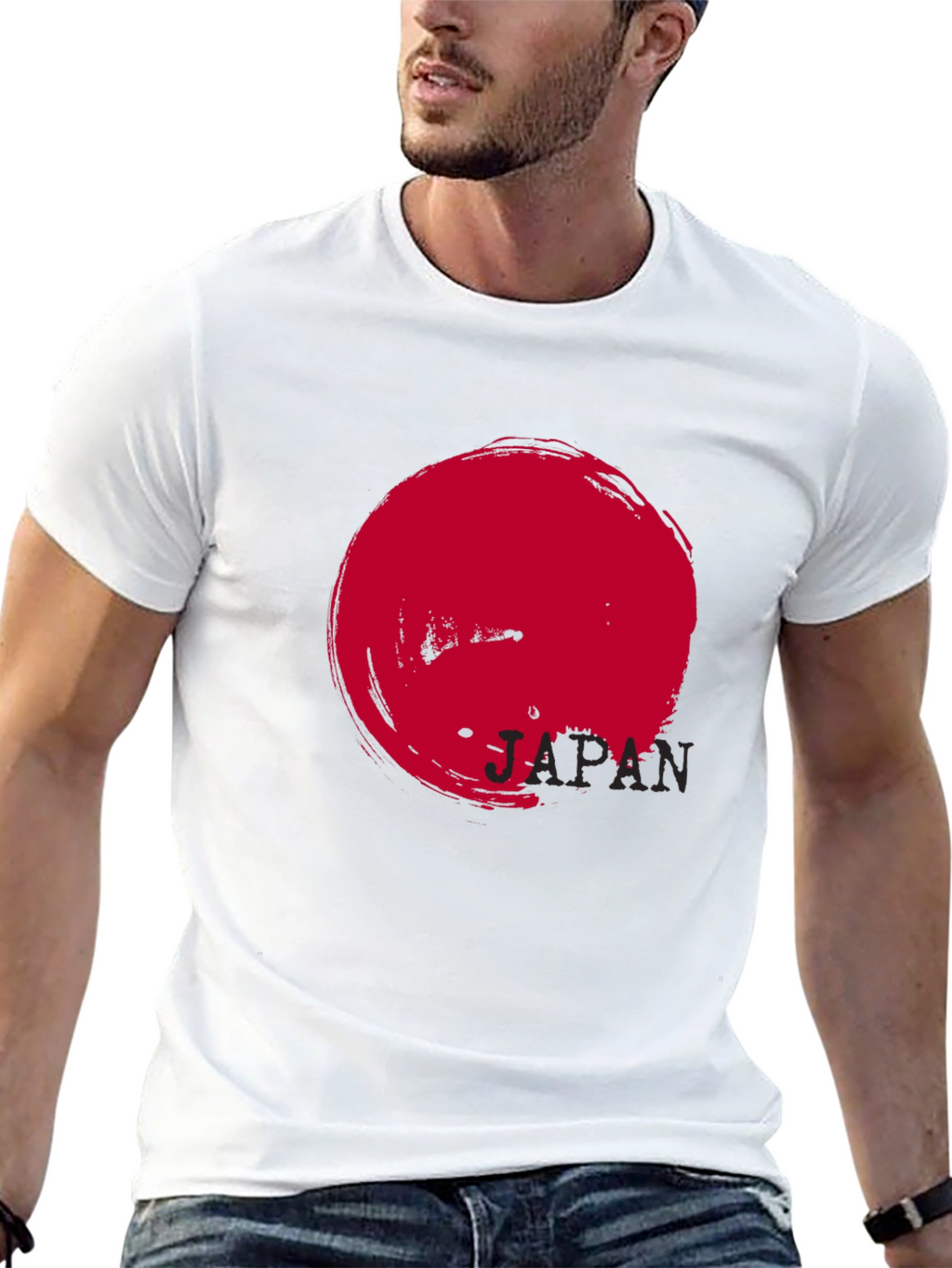 Japan Flag Graphic Black T-Shirt
