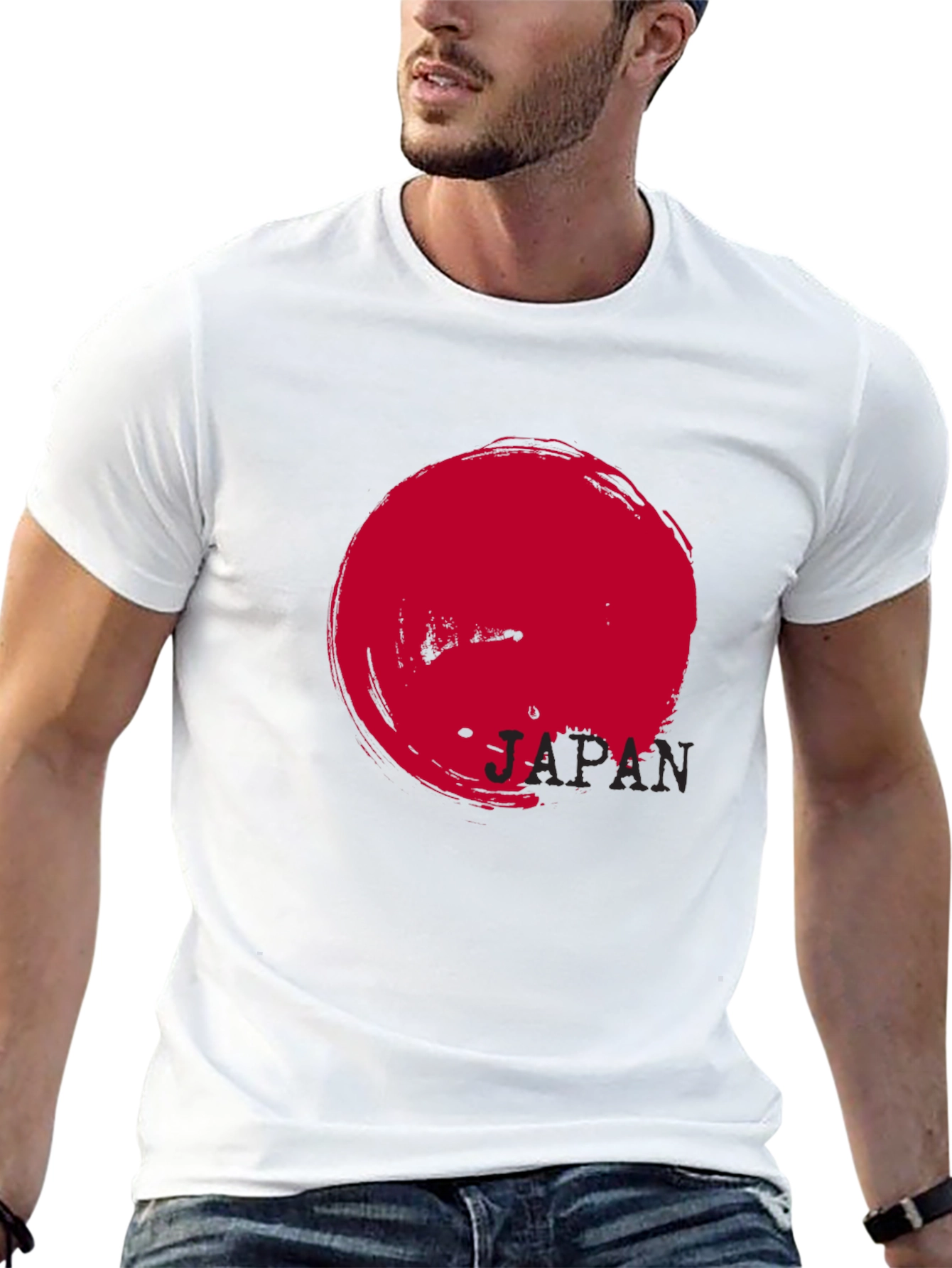 Japan Flag Graphic Black T-Shirt