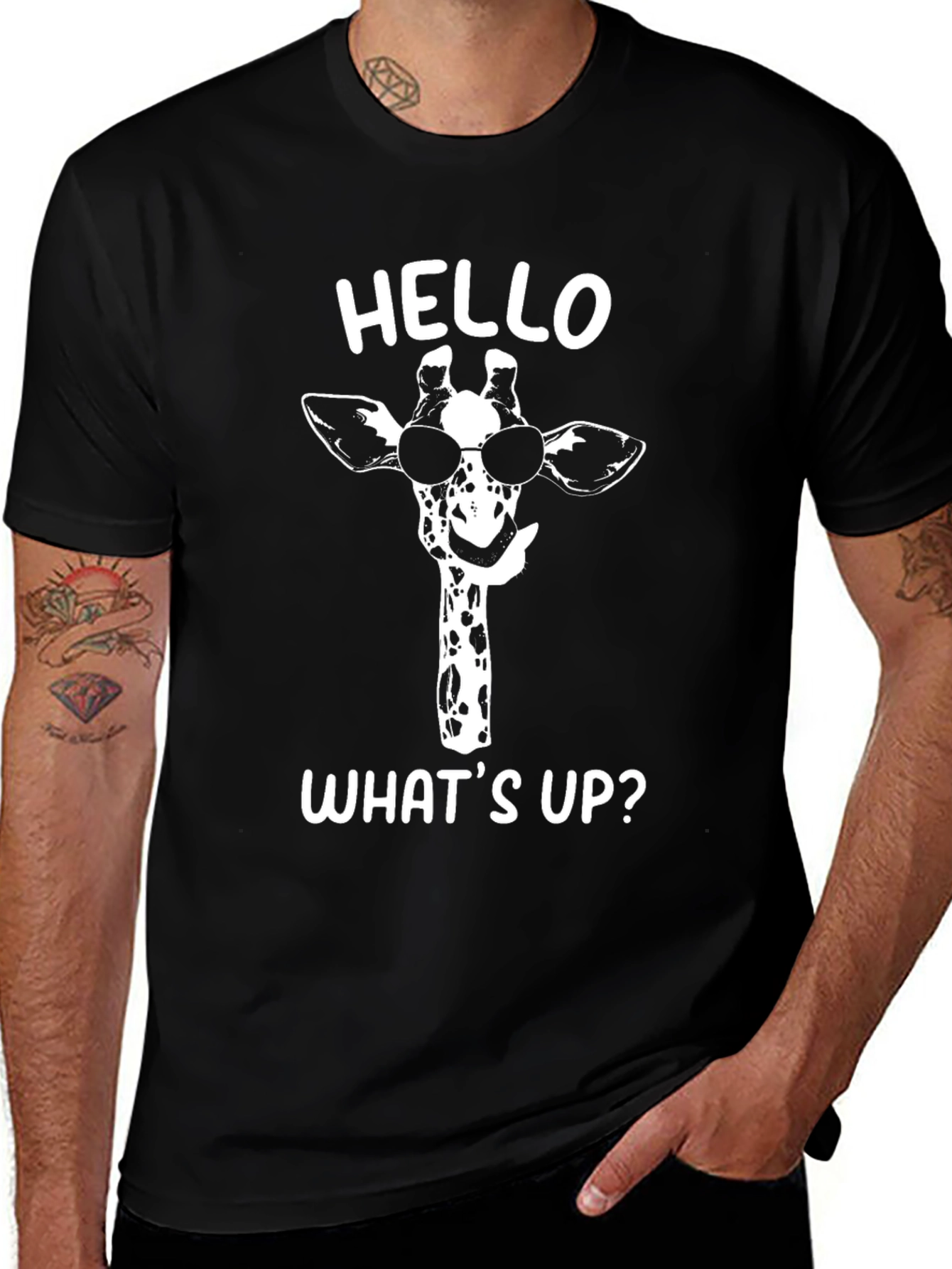 Cool Giraffe Graphic T-Shirt - Hello Whats Up?