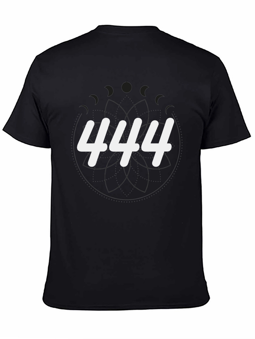 444 Graphic Print Black T-Shirt