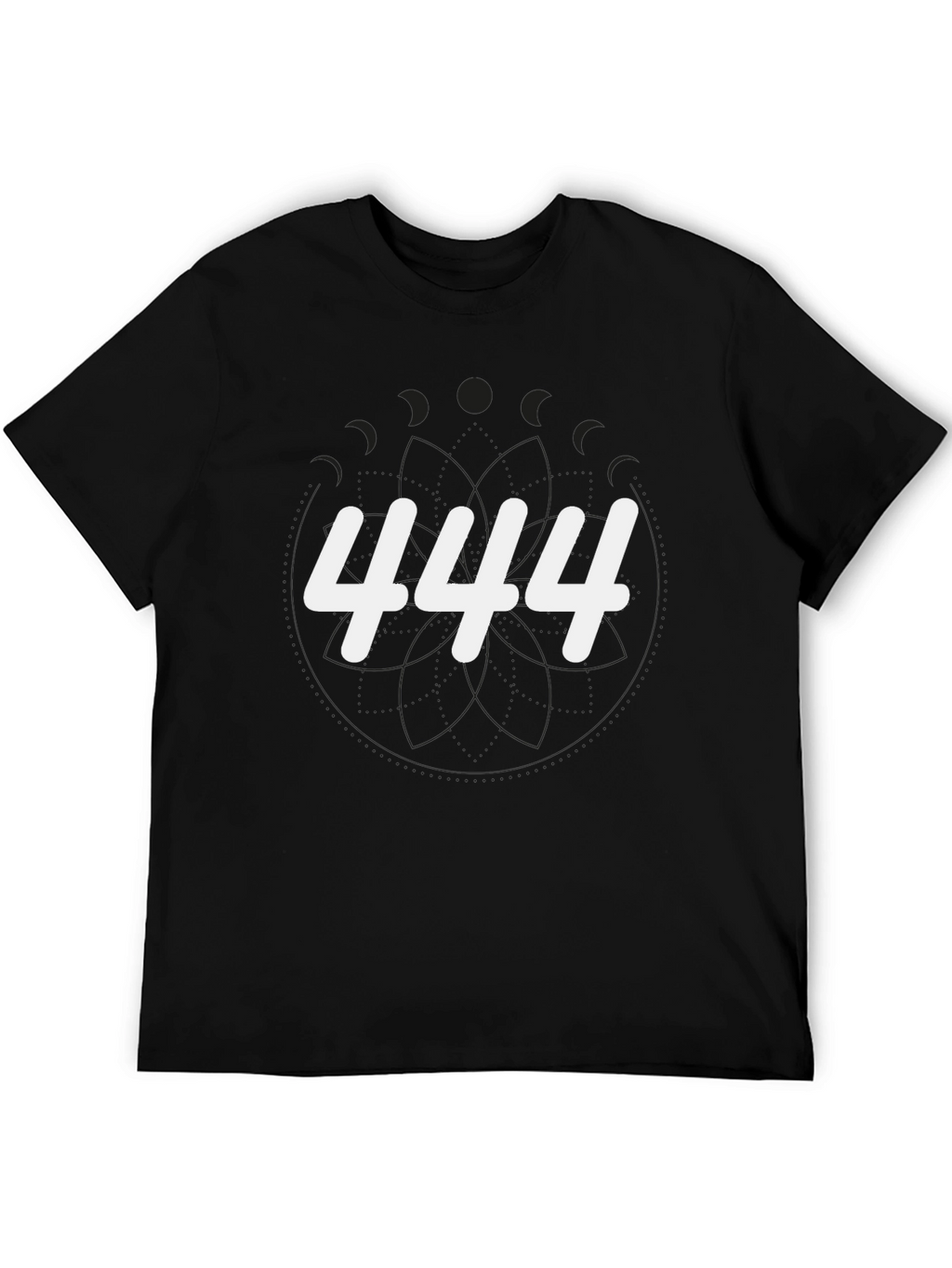 444 Graphic Print Black T-Shirt