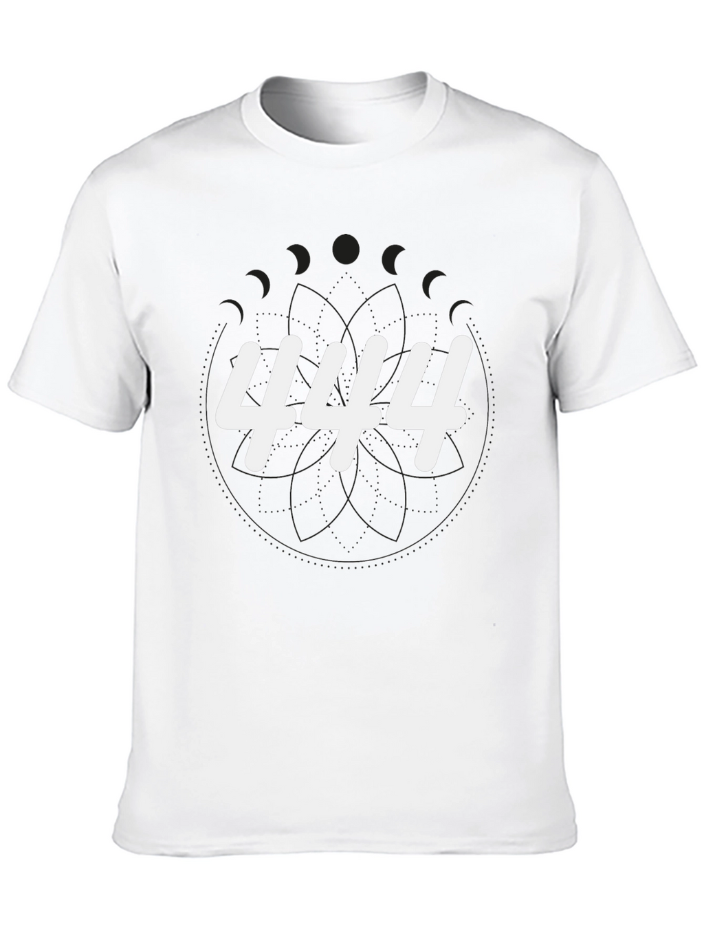 444 Graphic Print Black T-Shirt
