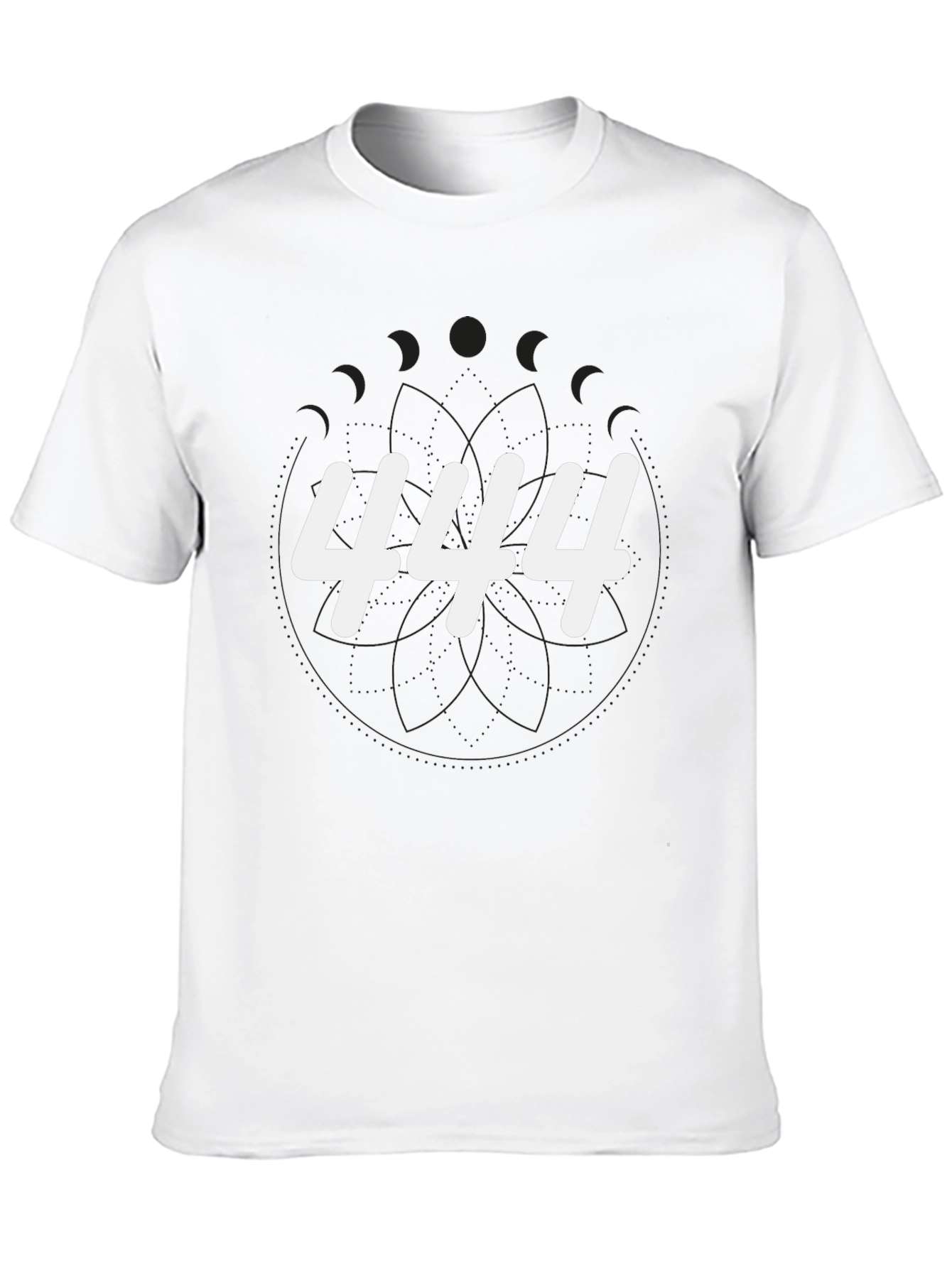 444 Graphic Print Black T-Shirt