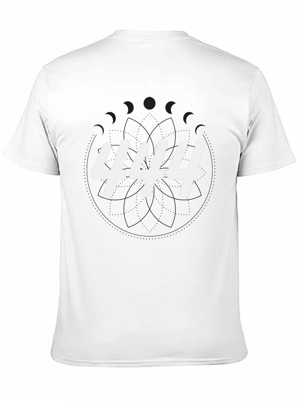 444 Graphic Print Black T-Shirt