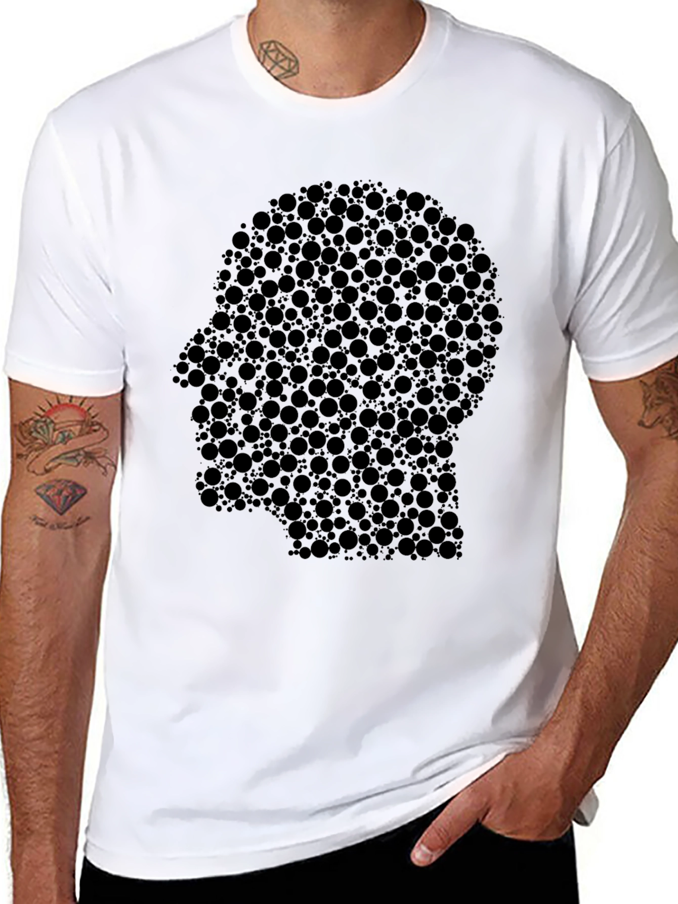 Abstract Head Silhouette Graphic Tee