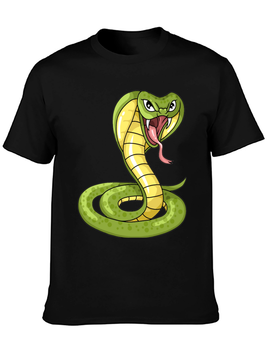 Cobra Snake Graphic Print T-Shirt - Black
