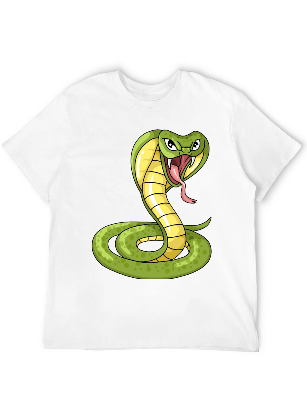 Cobra Snake Graphic Print T-Shirt - Black