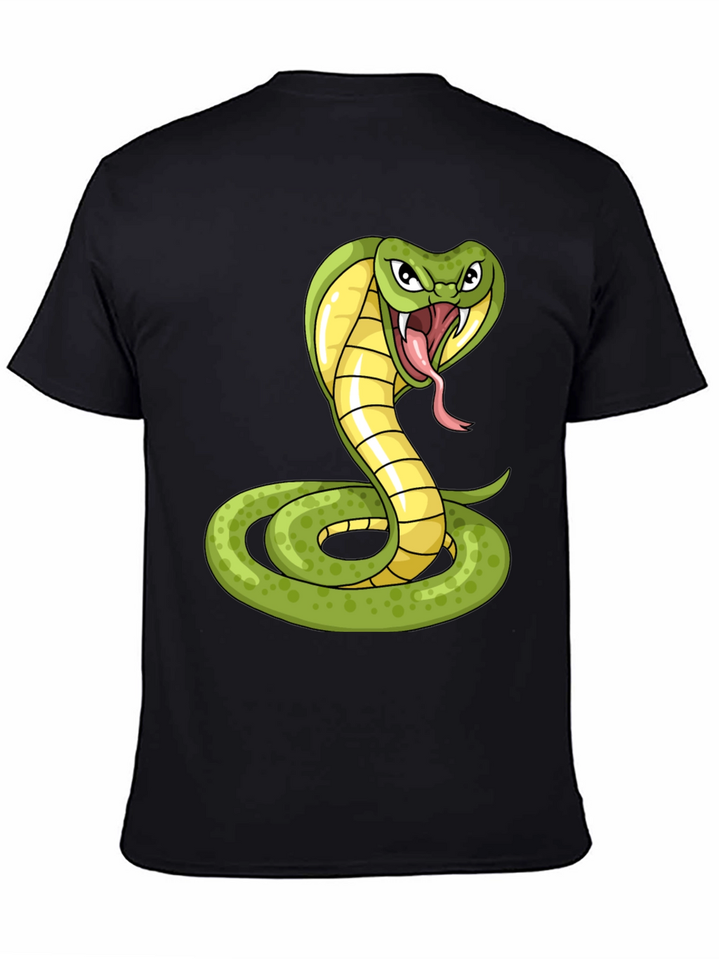 Cobra Snake Graphic Print T-Shirt - Black