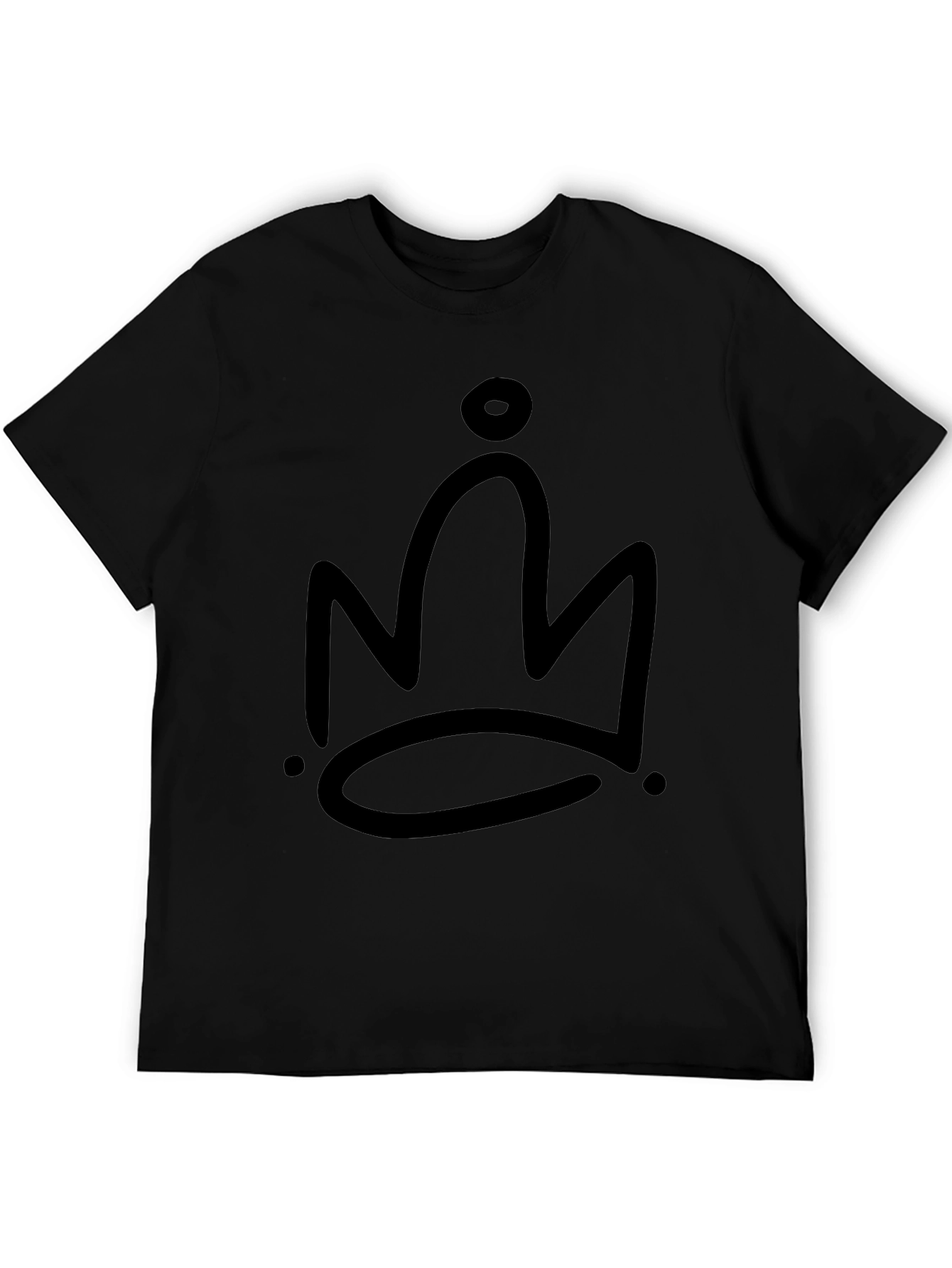 Black Crown Graphic Tee - Mens Casual T-Shirt