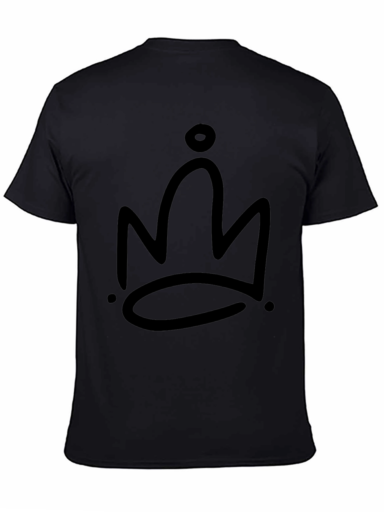 Black Crown Graphic Tee - Mens Casual T-Shirt