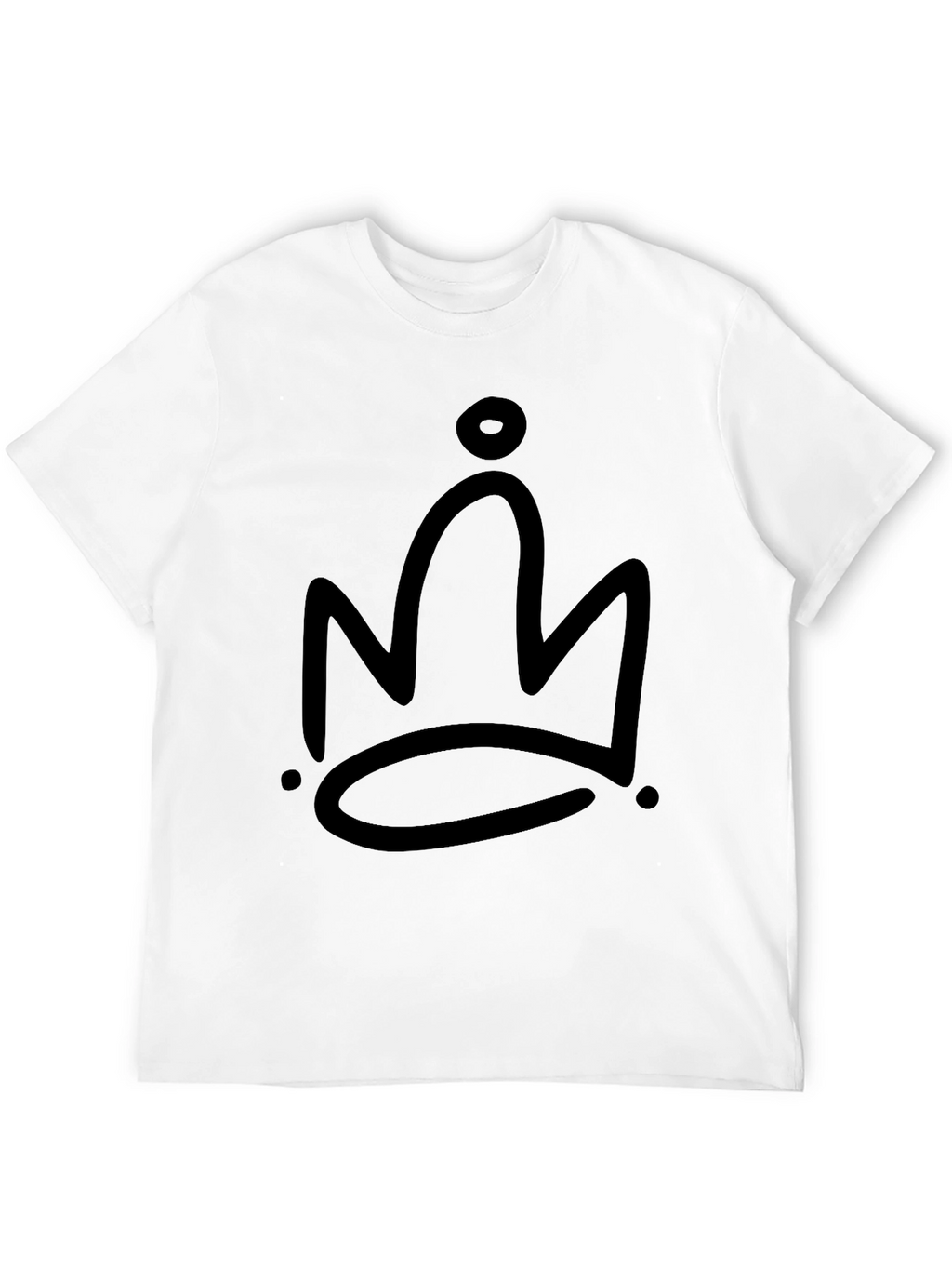 Black Crown Graphic Tee - Mens Casual T-Shirt