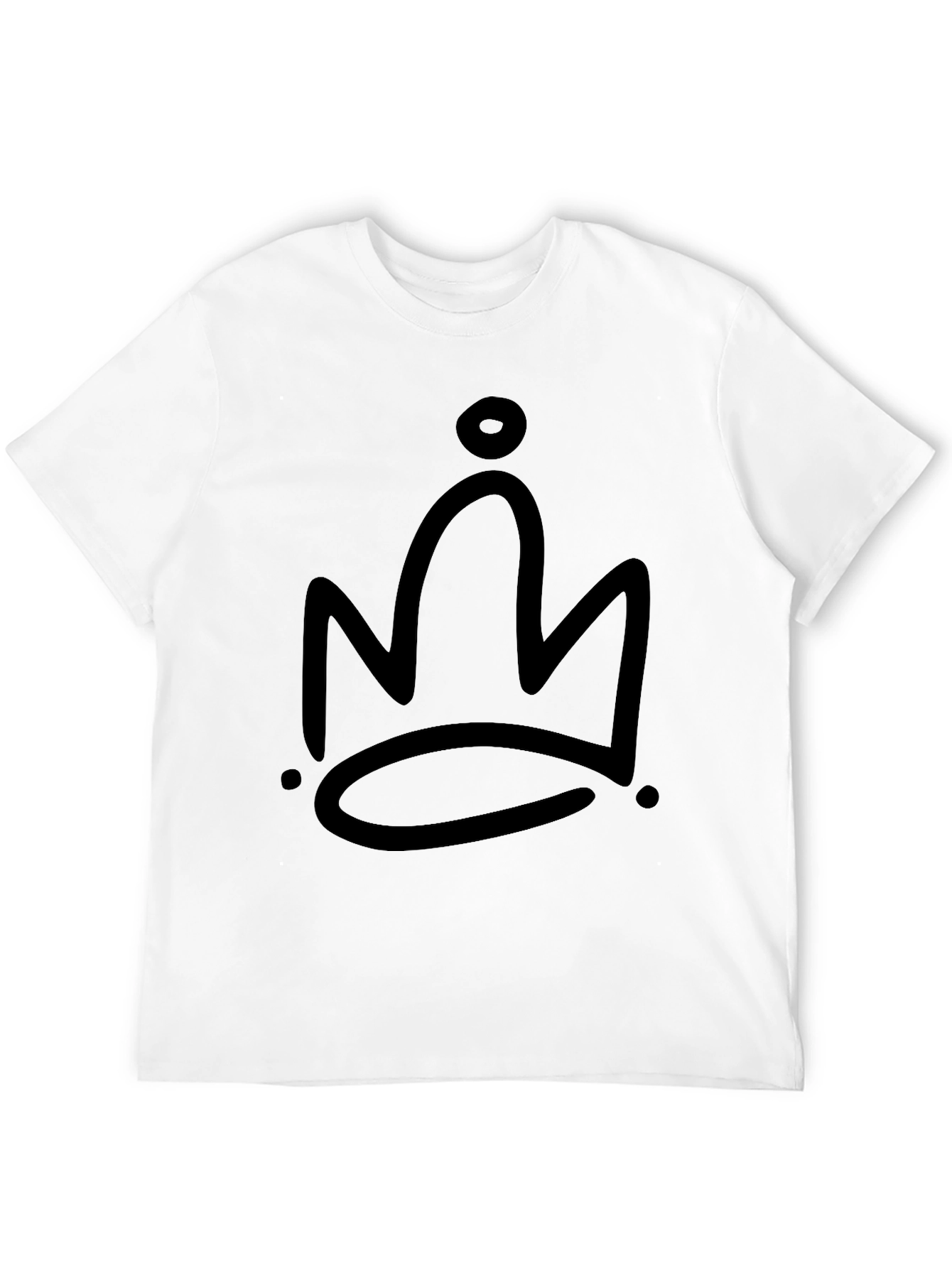 Black Crown Graphic Tee - Mens Casual T-Shirt